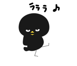 Black bird HIYOKO 3 sticker #12277044