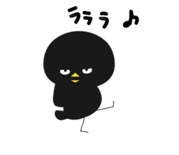 Black bird HIYOKO 3 sticker #12277044