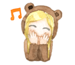 white and brown bear sticker #12277654