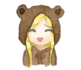 white and brown bear sticker #12277657