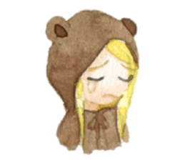 white and brown bear sticker #12277658