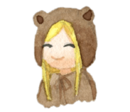 white and brown bear sticker #12277659