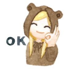 white and brown bear sticker #12277660