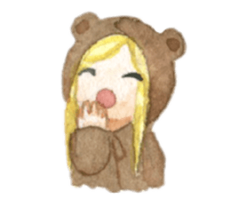 white and brown bear sticker #12277661