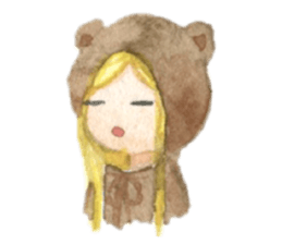 white and brown bear sticker #12277662