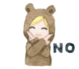 white and brown bear sticker #12277663