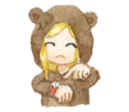 white and brown bear sticker #12277665