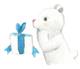 white and brown bear sticker #12277668