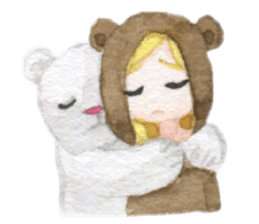 white and brown bear sticker #12277669