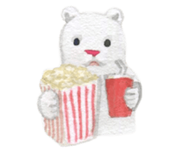 white and brown bear sticker #12277672