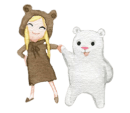 white and brown bear sticker #12277673