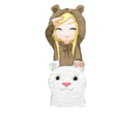 white and brown bear sticker #12277674