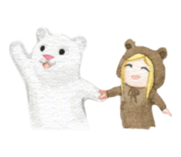 white and brown bear sticker #12277675