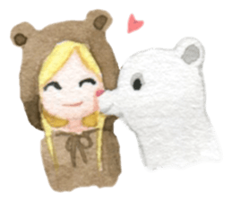 white and brown bear sticker #12277676
