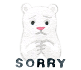 white and brown bear sticker #12277679