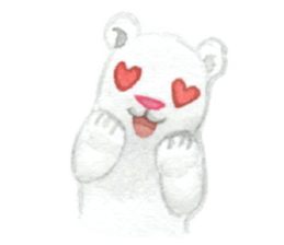 white and brown bear sticker #12277680