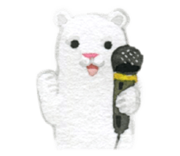 white and brown bear sticker #12277681