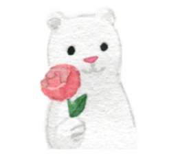 white and brown bear sticker #12277682