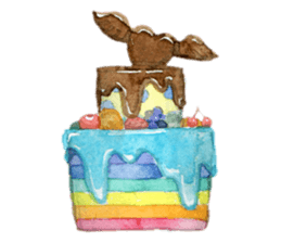 white and brown bear sticker #12277684