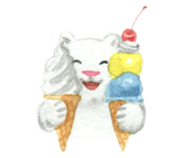 white and brown bear sticker #12277685