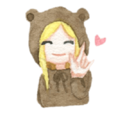 white and brown bear sticker #12277686