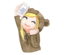 white and brown bear sticker #12277687