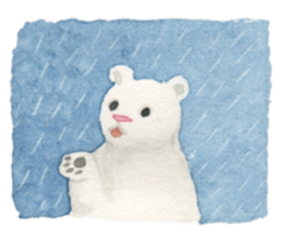 white and brown bear sticker #12277688