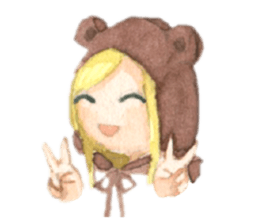 white and brown bear sticker #12277689