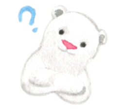 white and brown bear sticker #12277690