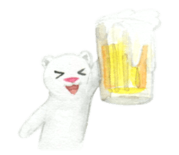 white and brown bear sticker #12277691