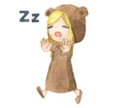 white and brown bear sticker #12277692