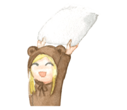 white and brown bear sticker #12277693