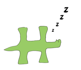 pretty dinosaur scene his name is Hachi sticker #12279145