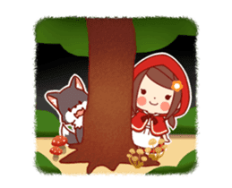 Little Red Riding Hood & Wolf Animated sticker #12280387