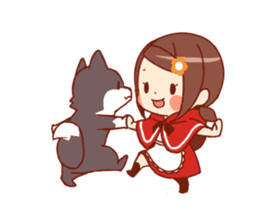 Little Red Riding Hood & Wolf Animated sticker #12280389