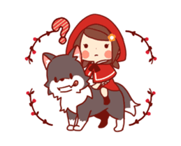 Little Red Riding Hood & Wolf Animated sticker #12280400