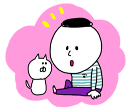 cat and boy. sticker #12287422