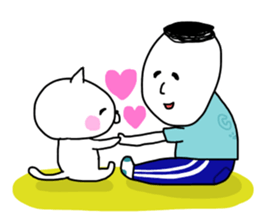 cat and boy. sticker #12287436