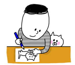 cat and boy. sticker #12287438