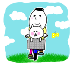 cat and boy. sticker #12287445