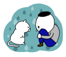 cat and boy. sticker #12287447