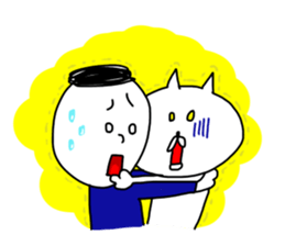 cat and boy. sticker #12287452