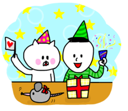 cat and boy. sticker #12287461