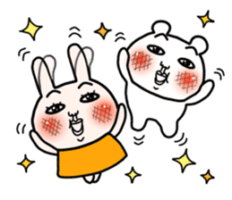 Daily life of white bear and rabbit sticker #12290266