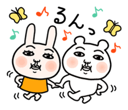 Daily life of white bear and rabbit sticker #12290269