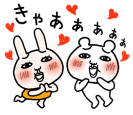 Daily life of white bear and rabbit sticker #12290270