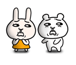 Daily life of white bear and rabbit sticker #12290272