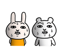 Daily life of white bear and rabbit sticker #12290273