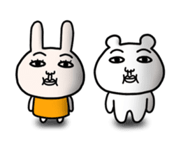 Daily life of white bear and rabbit sticker #12290284