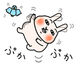 Daily life of white bear and rabbit sticker #12290293